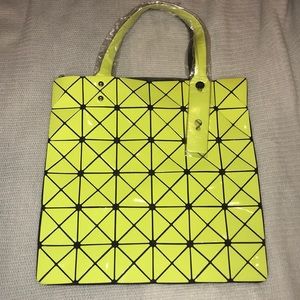 Neon Yellow Geometric Tote Bag